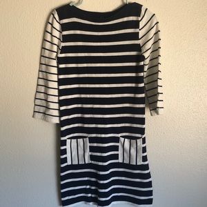 ASOS Fitted Sweater Dress Navy/White Stripes